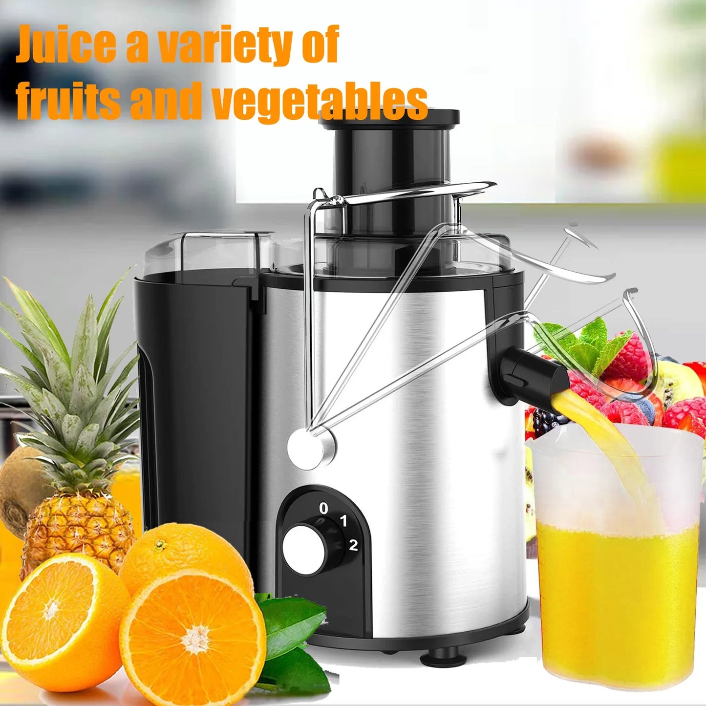 and High Vegetables Anti-Drip Yield - Machines - Included Juice Brush Fruits & Catcher Juicer Centrifugal for