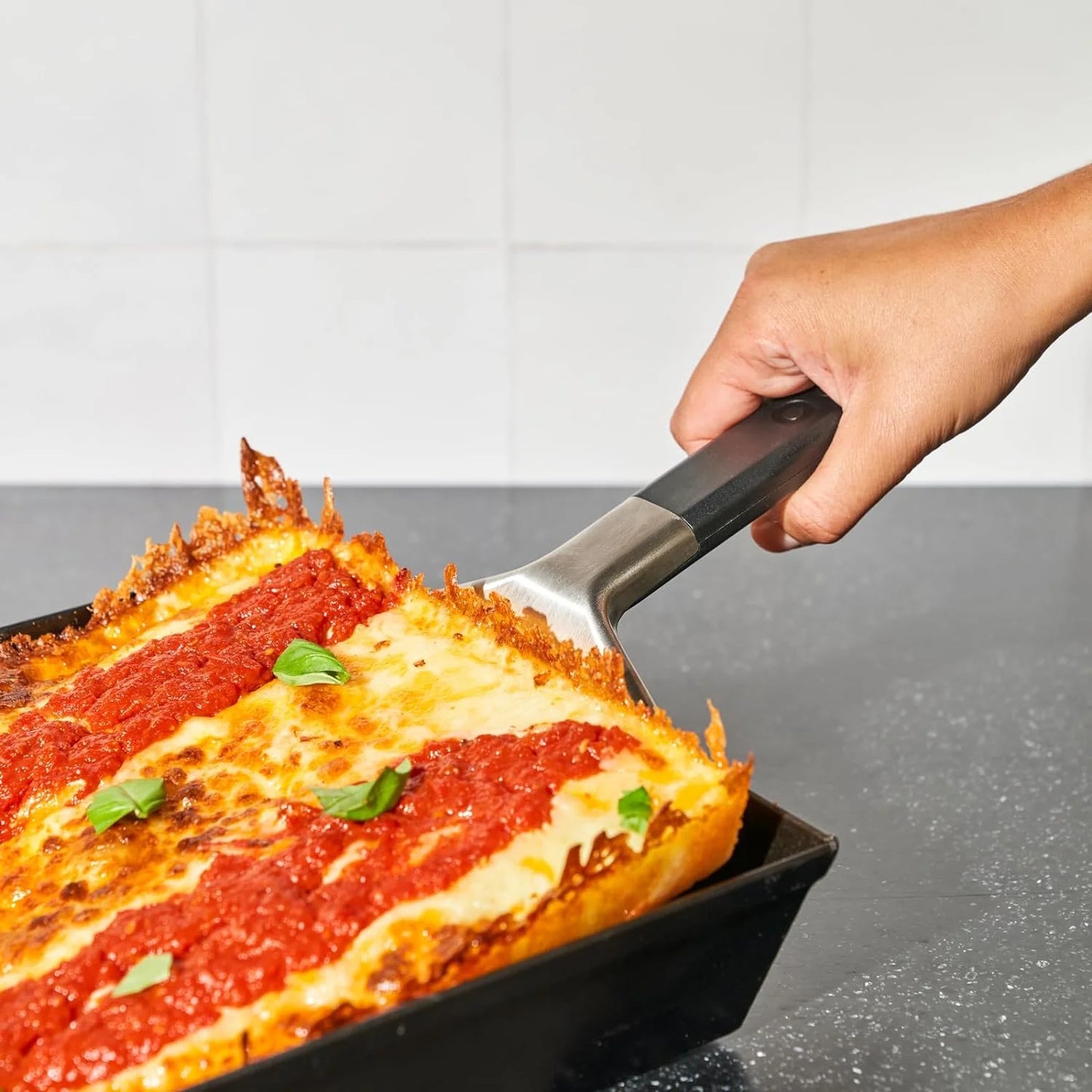 Pizza Oven Pizza Cutter, Pan Style Utensil, Stainless Detroit Spatula, Steel Spatula Pizza Pan Tools Kitchen Grill Spatula Rectangular - Accessories,