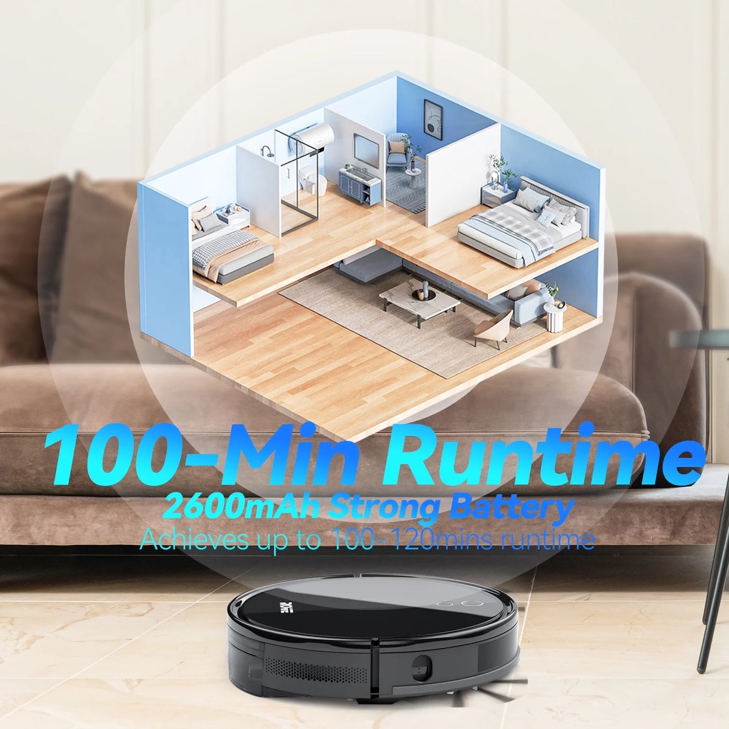 Robotic Pet Low Care, Life 600ML Cleaner, Pa Hard Strong 2600mAh & Ideal 2000 Self-Charging, for Suction Rove and Sweeper Floor Robot Pile with Automatic Vacuum Carpet Dustbin, Battery