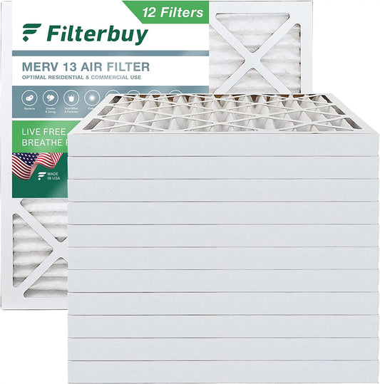 Filterbuy 20x20x2 MERV 13 Filters Air HVAC (12-Pack) Furnace AC Pleated