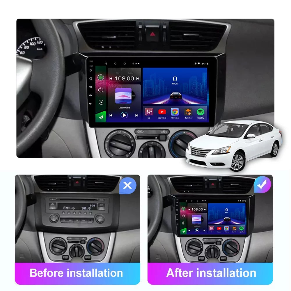 Car 2012-2018 GPS Nissan Navigation Camera with Backup Sentra for Stereo Sylphy JMANCE Android 10 2+32GB