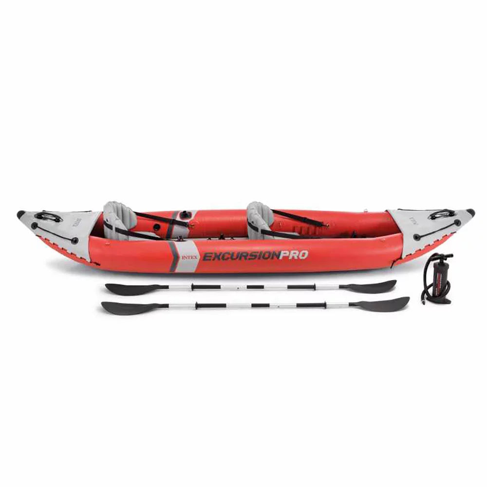 Vinyl Person (3 & Inflatable Excursion with 2 Oars Pump, Kayak Pro Pack) Red