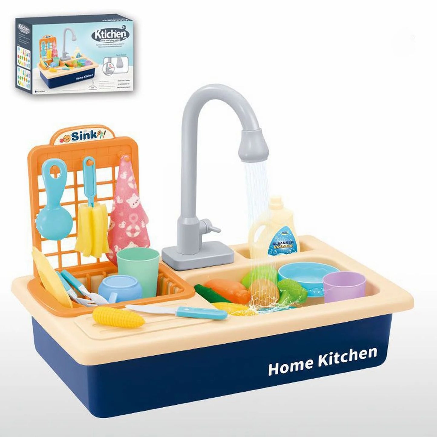 Play Pretend Toys Sink Play Kitchen With Board Playing Water Cycle Game for System Toddlers Automatic Board Toy House Water for Girls Boys Running Role Dishwasher Electric Children Alphabet Toys