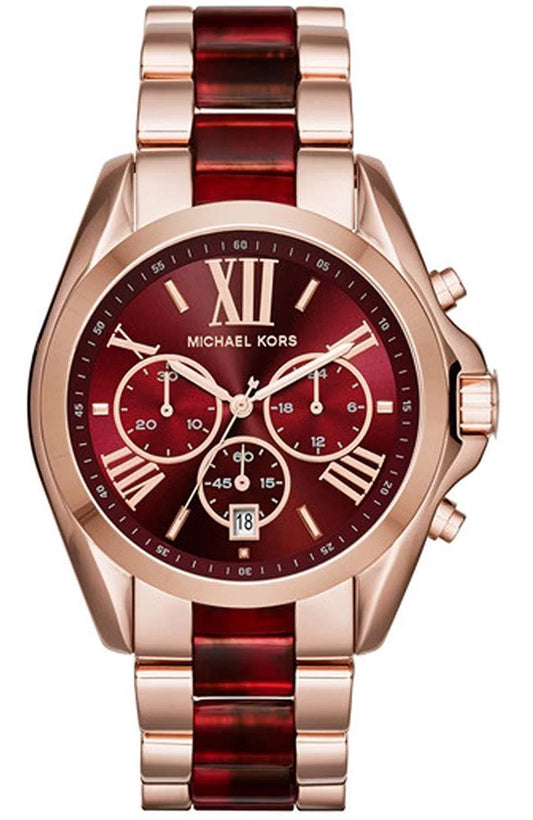 Kors Michael for Women Watch Chronograph Red MK6270 Bradshaw Burgundy Wrist