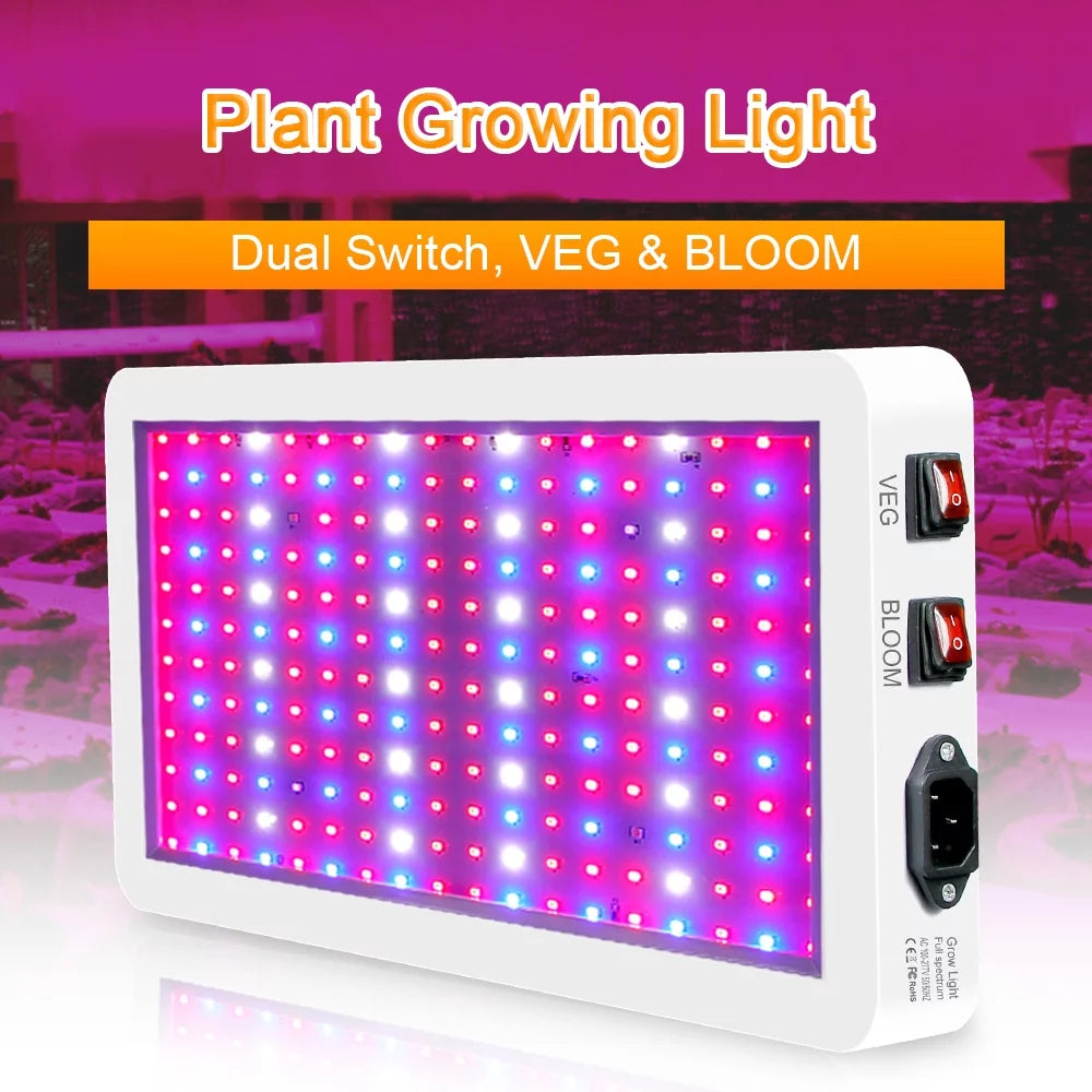 Spectrum Full Plants for Indoor Ideal IP65 Flowers Light Greenhouse Waterproof Grow for Dual Switch Aibecy Seedlings LED 2000W