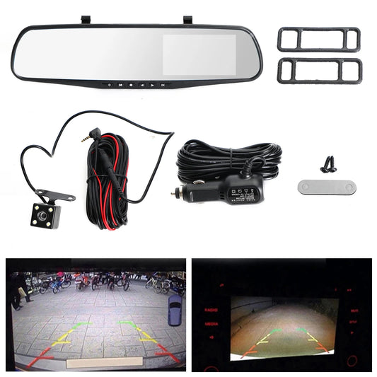 Cam Car Mirror Dash DVR HD Camera Recorder Front Dual 1080P Rearview Rear Video