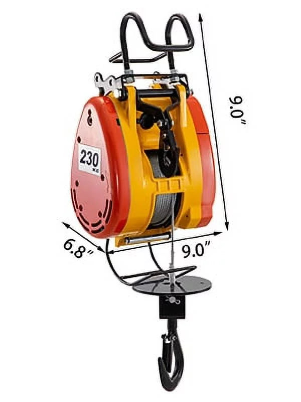 Winch 1 Overhead Length Phase Capacity Electric Electric Rope Remote VEVOR with 507lbs 110 with Crane 230kg Pulley Trolley System Wire Volts Electric Steel Hoist Lift Control 98ft/30m