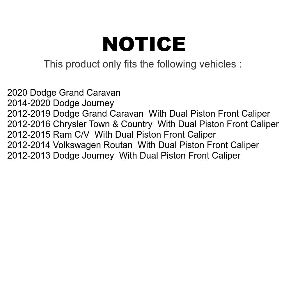 And Front C/V & Ceramic Disc Town Brake Rotors Ram Dodge Caravan Grand For Volkswagen Pads Auto Rear Routan Kit Transit Journey K8C-101028 Chrysler Country -