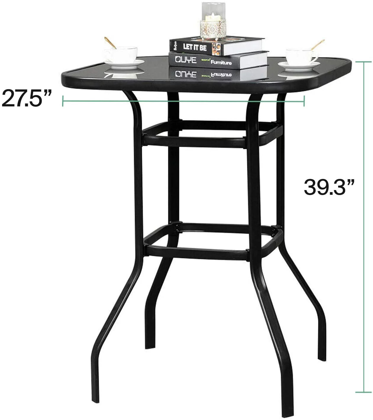 Bar Abigail Frame Table Designed Tempered With Elegant Glass Still