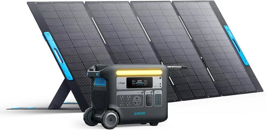 F2000 and Outages, Up Panel, Anker RVs for 400W Power Portable 2400W Camping, 4 Technology, AC Station Outlets Solar GaNPrime to 2048Wh and Power LiFePO4 Batteries SOLIX Home, Solar Generator, with