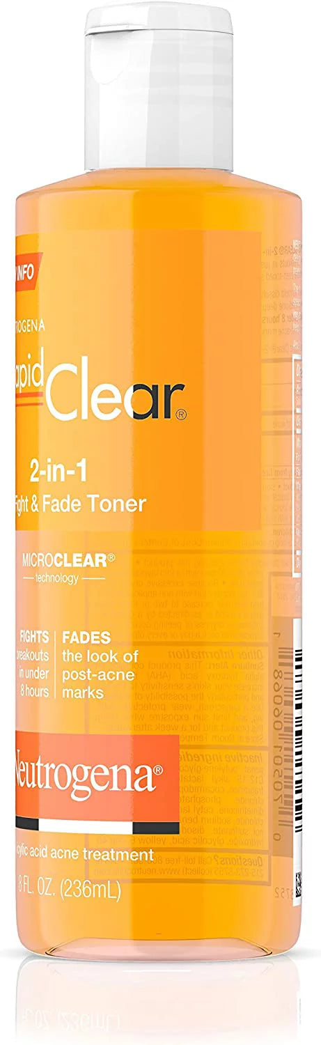 8 2-in-1 Fight Clear Fade 2) of oz & Neutrogena Toner (Pack Rapid