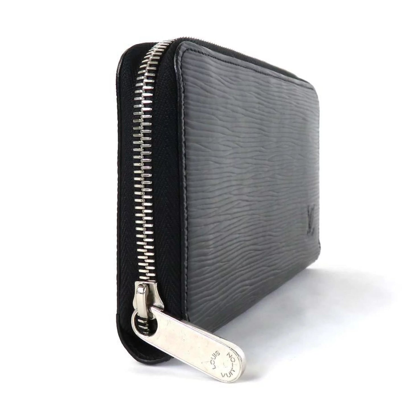 Zippy Vuitton VUITTON Louis Leather Silver Unisex Wallet (Good) Round Long Black Pre-Owned Epi LOUIS Zipper