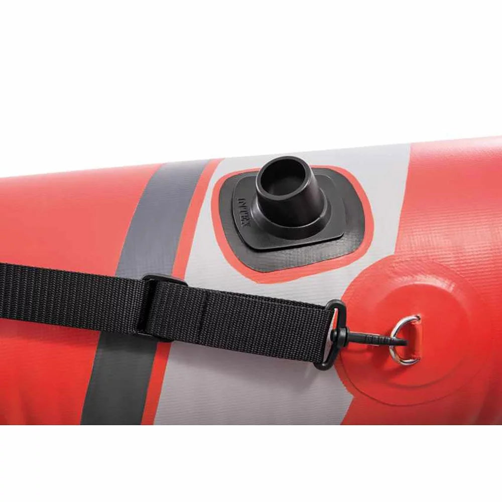 Vinyl Person (3 & Inflatable Excursion with 2 Oars Pump, Kayak Pro Pack) Red