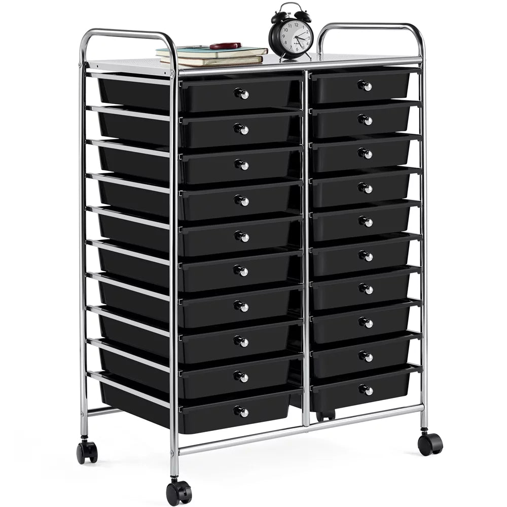 Office Storage Wheels Black Scrapbook 20 Organizer, Topeakmart Cart Rolling on Organizer Bin School Drawers Paper