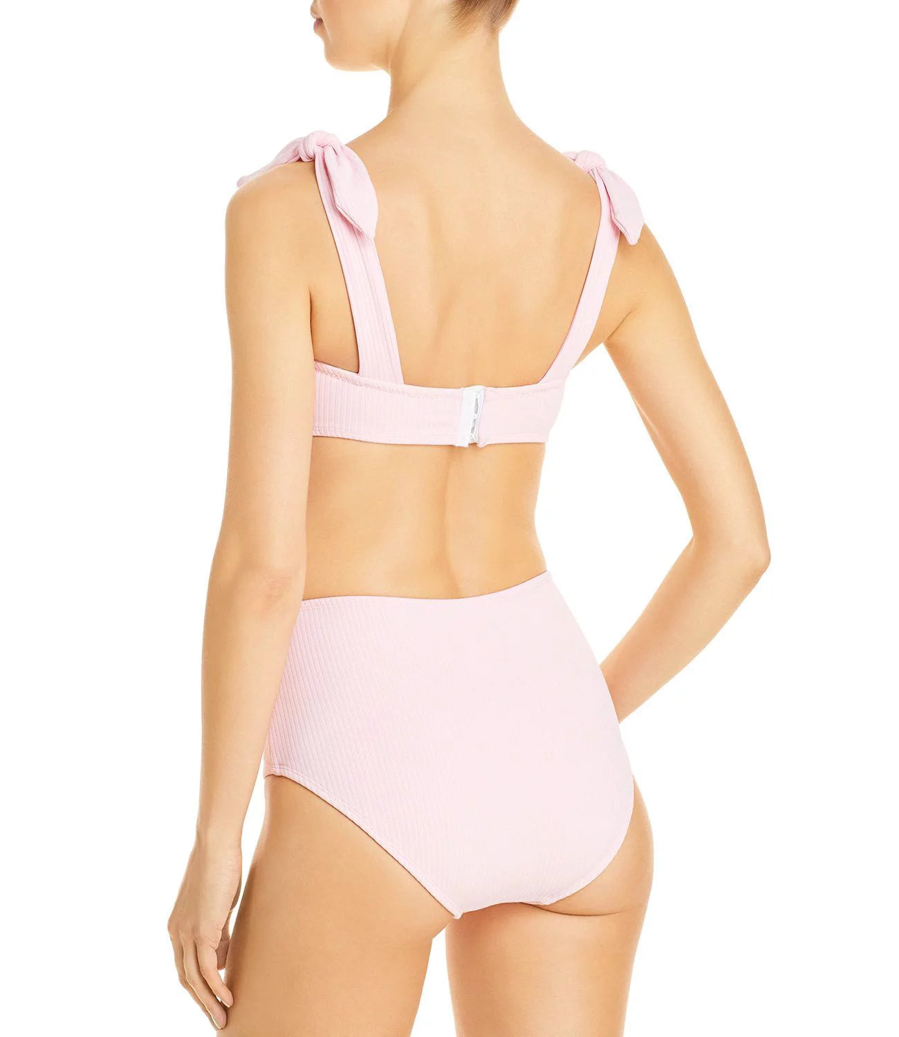 Pink Top D Shoshanna Womens Tie Strap Bandeau Swim Separates