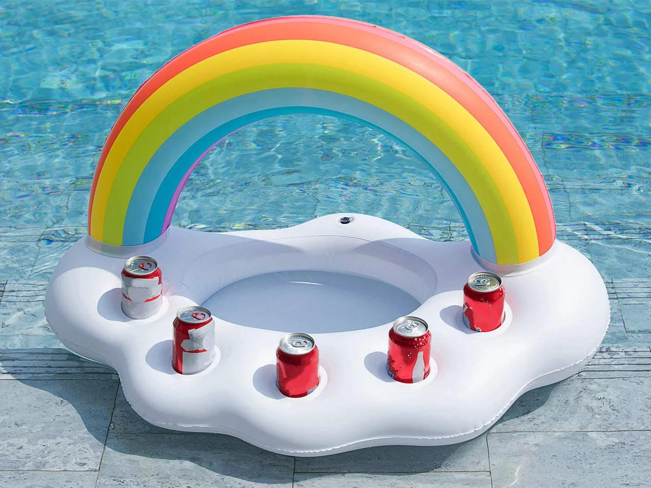 Adults Holder Beverage Party Holder Summer Leisure Water Bar Cloud Rainbow Drink Decorations Pool Salad Float Fruit Fun Accessories Floating Bottle Beach Kids Serving Cup Toys