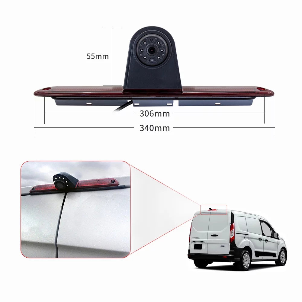 Monitor) LED Parking Brake Carevas Light (with for Backup Camera Crafter 7in Vans Mercedes-Benz Sprinter/ Light