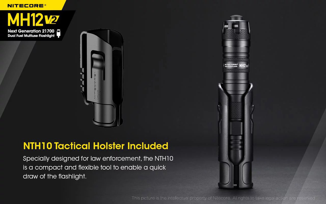 Lumens Nitecore V6 Light +Eco-Sensa Utility (Included) USB Combo: CREE V2 LED Battery Rechargeable w/LR10 XP-L2 -21700 Cable MH12 Pocket USB Flashlight -1200