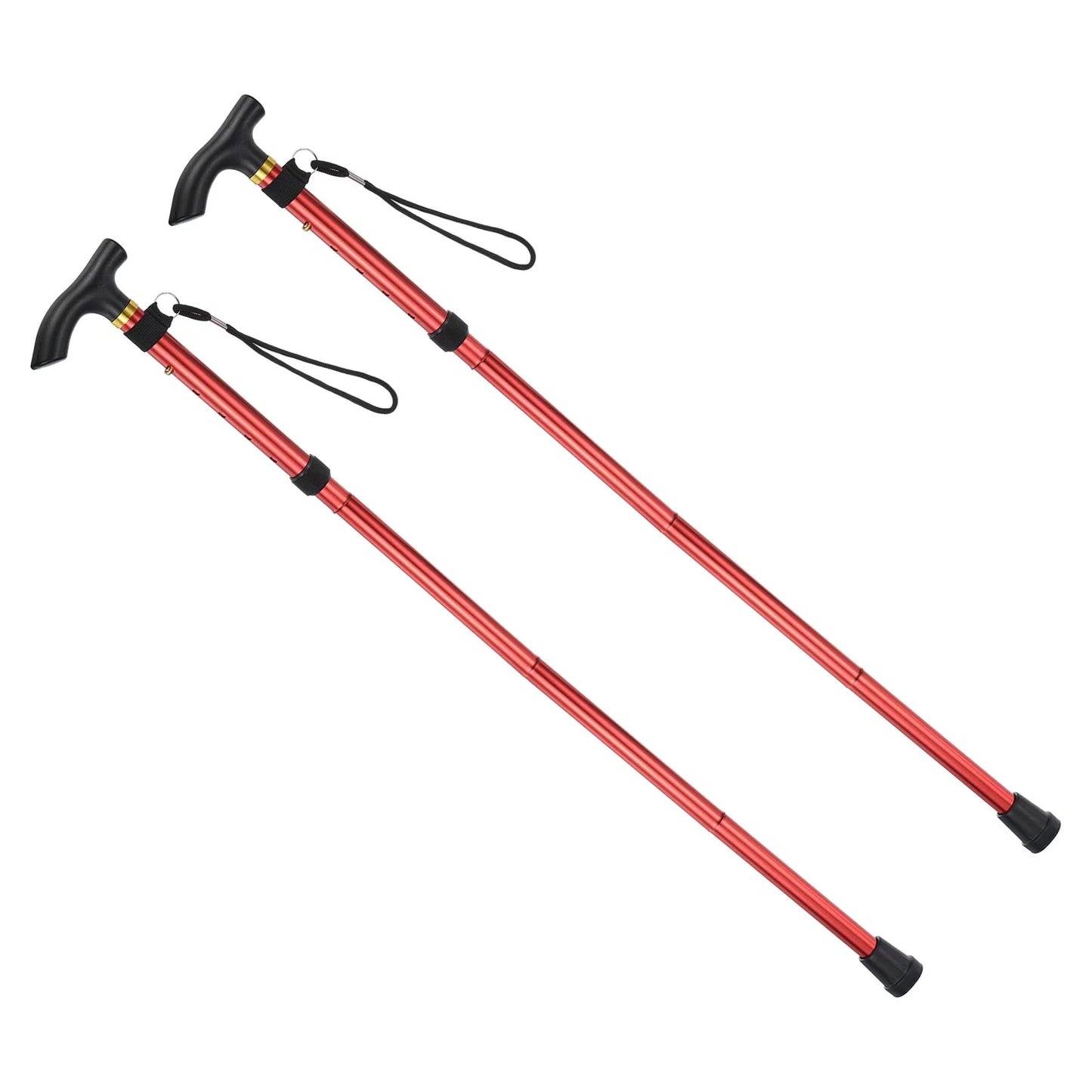 Trekking Alloy Red, Pole 2Pack Collapsible Telescopic Poles Aluminum Hiking Uxcell