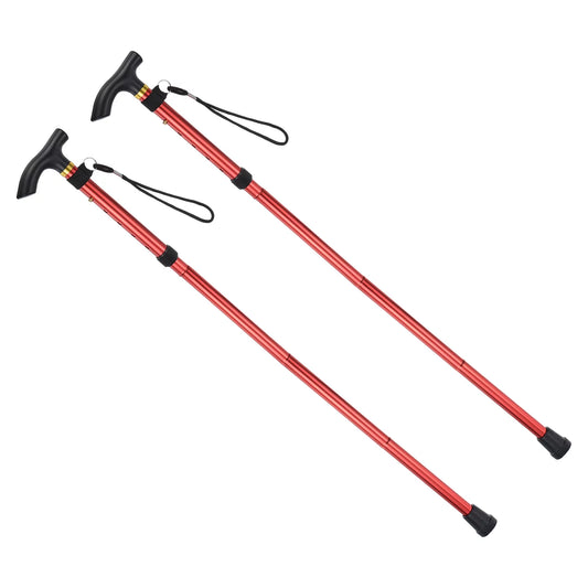 Trekking Alloy Red, Pole 2Pack Collapsible Telescopic Poles Aluminum Hiking Uxcell