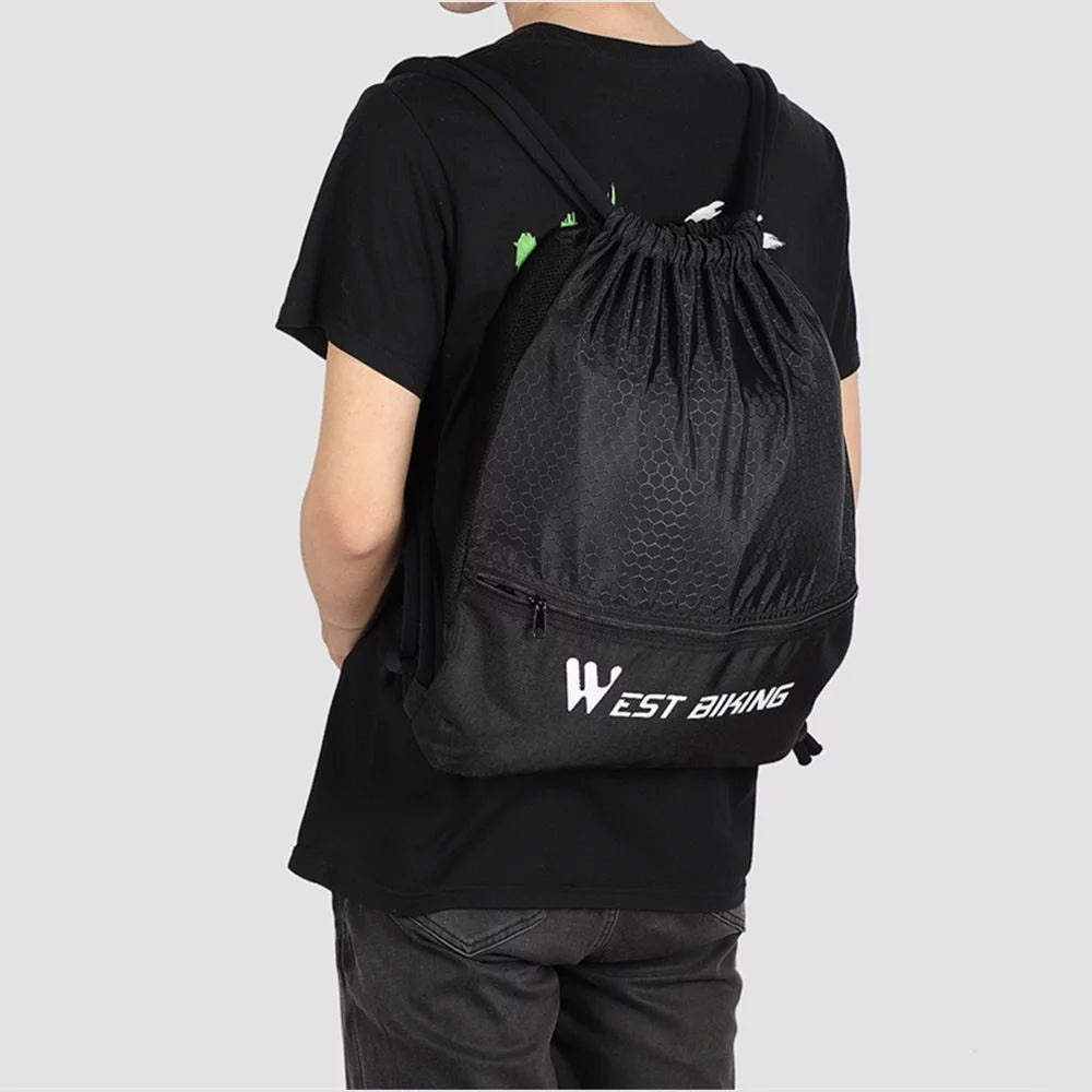 Bag BIKING WEST Outdoor Backpack, Sackpack Sports Drawstring Black