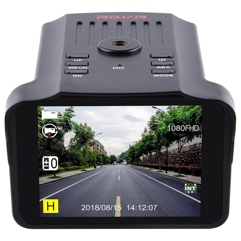 Car and Speed Cam Recorder DVR 2-in-1 moobody 1080P Radars Wide Car Camera Detector Car Angle Dash camera 140° Dashboard