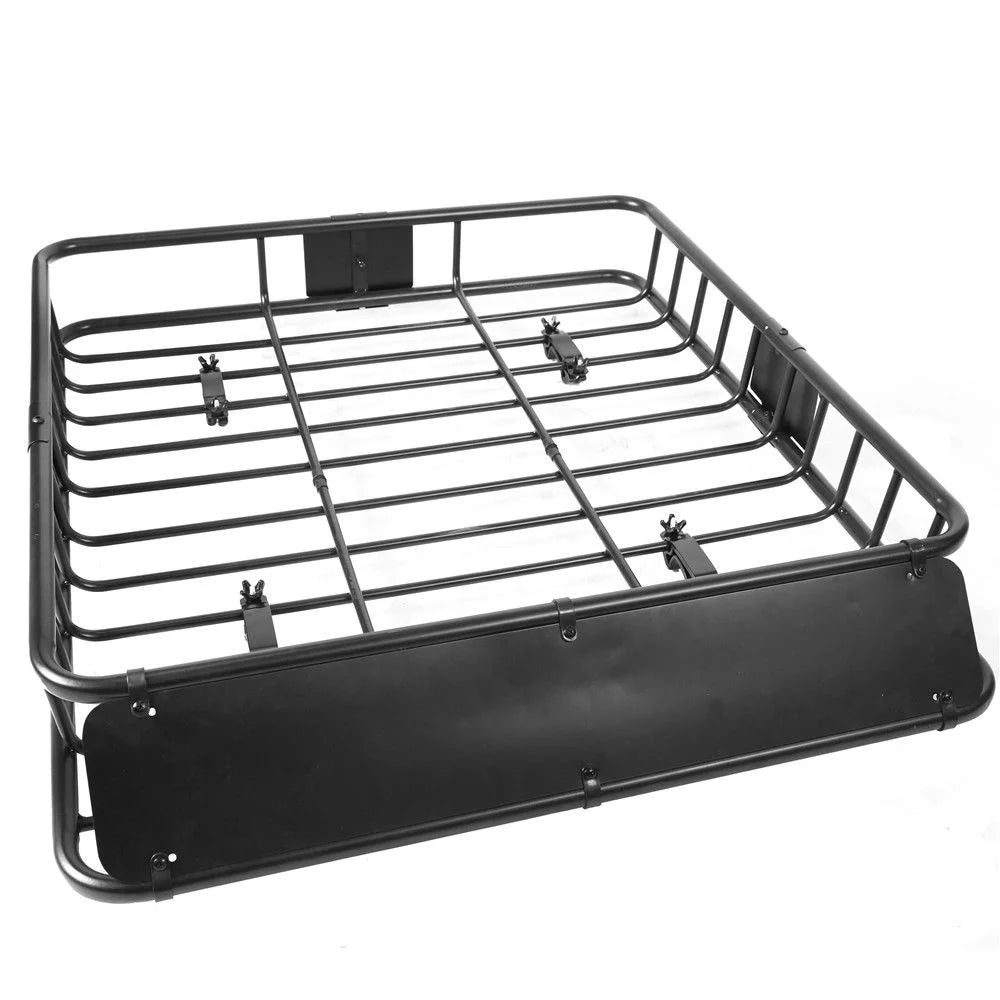 x Carrier 150 Luggage Universal Rooftop Roof Cargo Holder lbs Top - 44" 39" Cargo Rack 6" Carrier X Steel Jeremywell Black