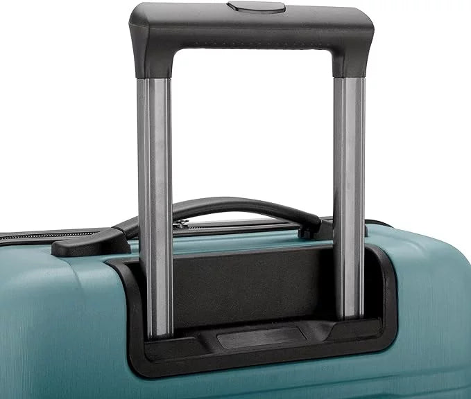 Port 8 Polycarbonate Handle, Teal, 3-Piece Luggage Travel USB Boren Aluminum in Traveler Set, Rugged Carry-On Hardside with Spinner U.S. Wheels, Suitcase