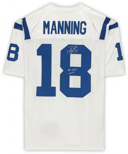 Fanatics XLI Colts Ness Mitchell Inscription "SB Jersey Autographed & Manning Authentic with - Certified Bowl Indianapolis White Peyton Authentic MVP" Super