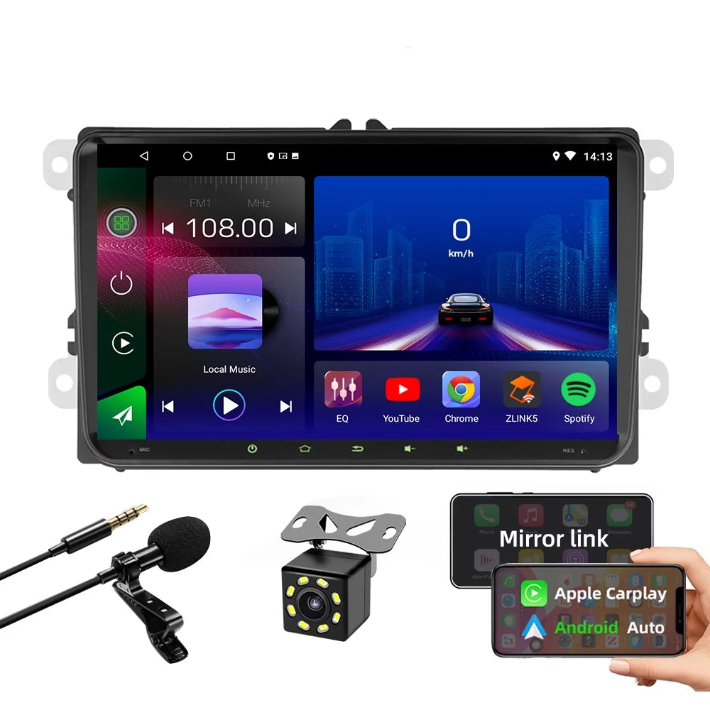 Camera Auto Carplay FM Jetta RDS Navigation for with DSP Android Volkswagen Golf Apple Backup JMANCE GPS 9 with Passat Car WiFi inch Android VW Polo BT Tiguan