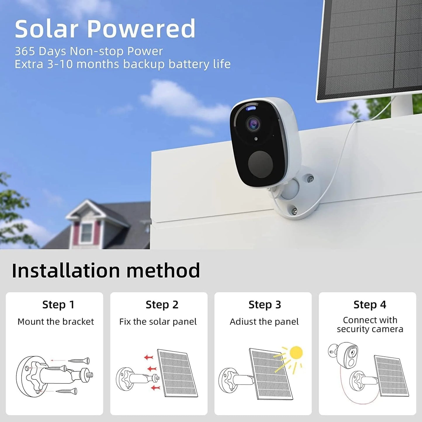 Detection, AI Cameras Home Two-Way Color 2Pack Security with Card/Cloud Home Audio, Vision, Night Security, Camera 2K Storage Solar IP65 Waterproof, SD Wireless Motion Panel Cameras Outdoor with for