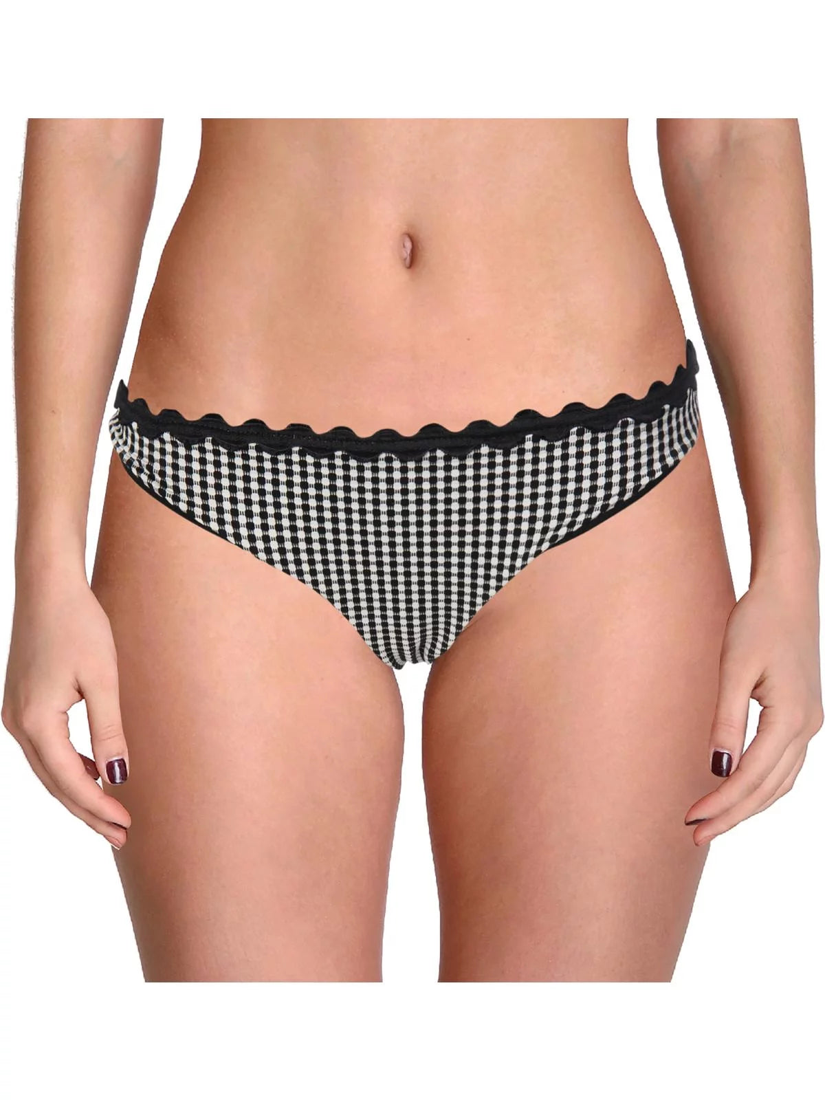 XL Womens Bottom Separates Swim B/W Contrast Trim Shoshanna Hipster