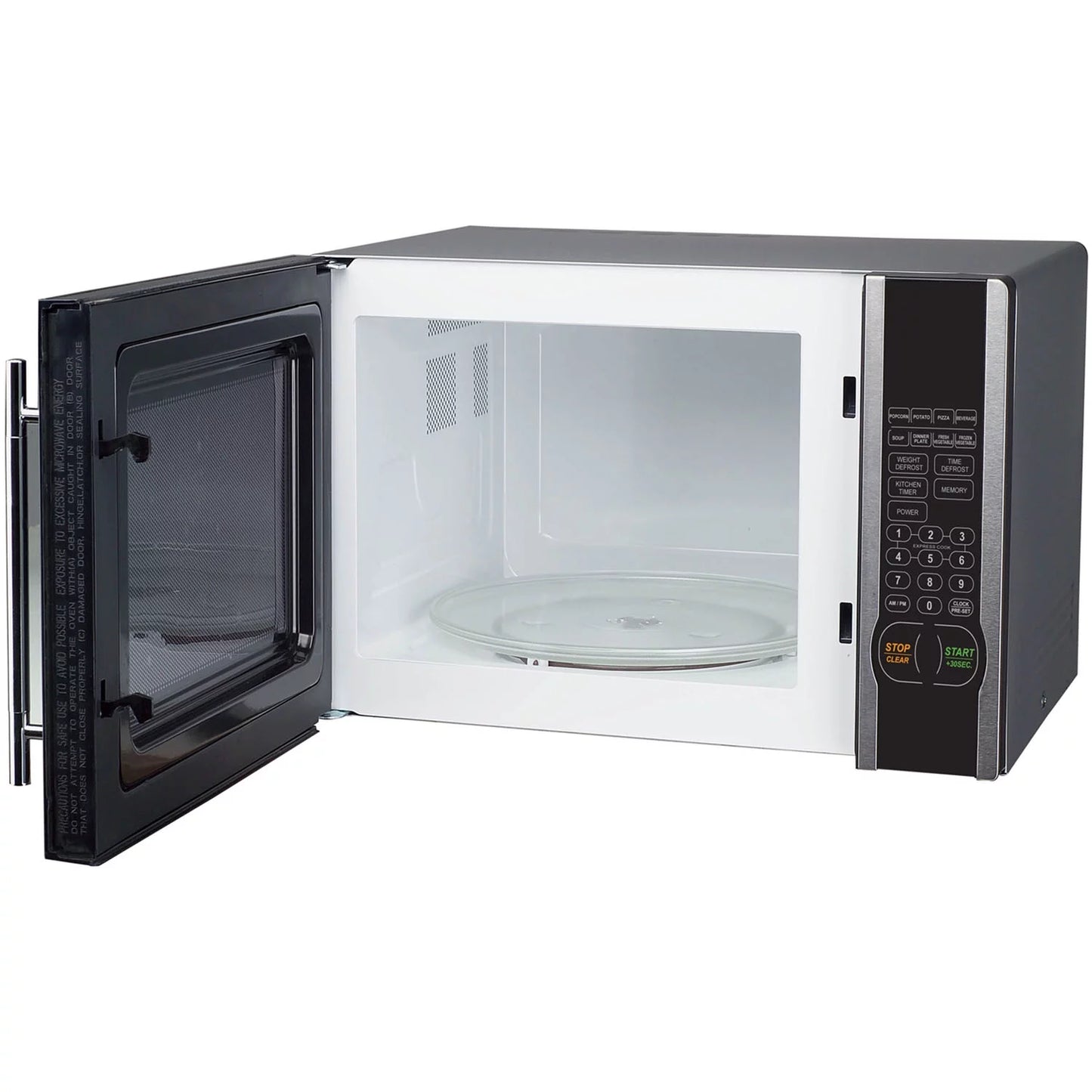 New1.1- Door ft. Stylish Magic Oven Countertop Stainless Steel 1000W Microwave with Handle, Cu. Chef