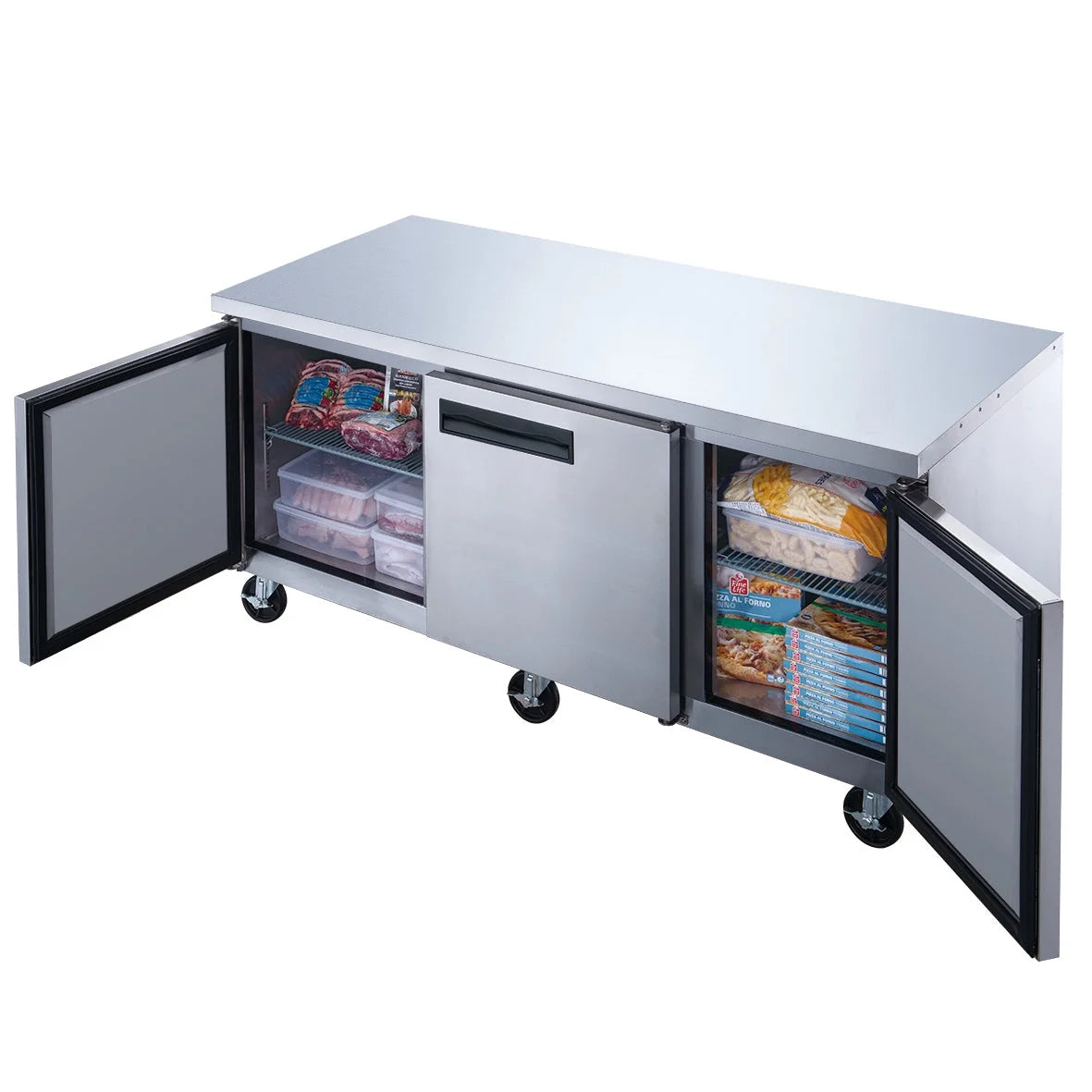 Undercounter Freezer in. 72 ft. Stainless in 18.96 cu. Three Commercial Door Steel