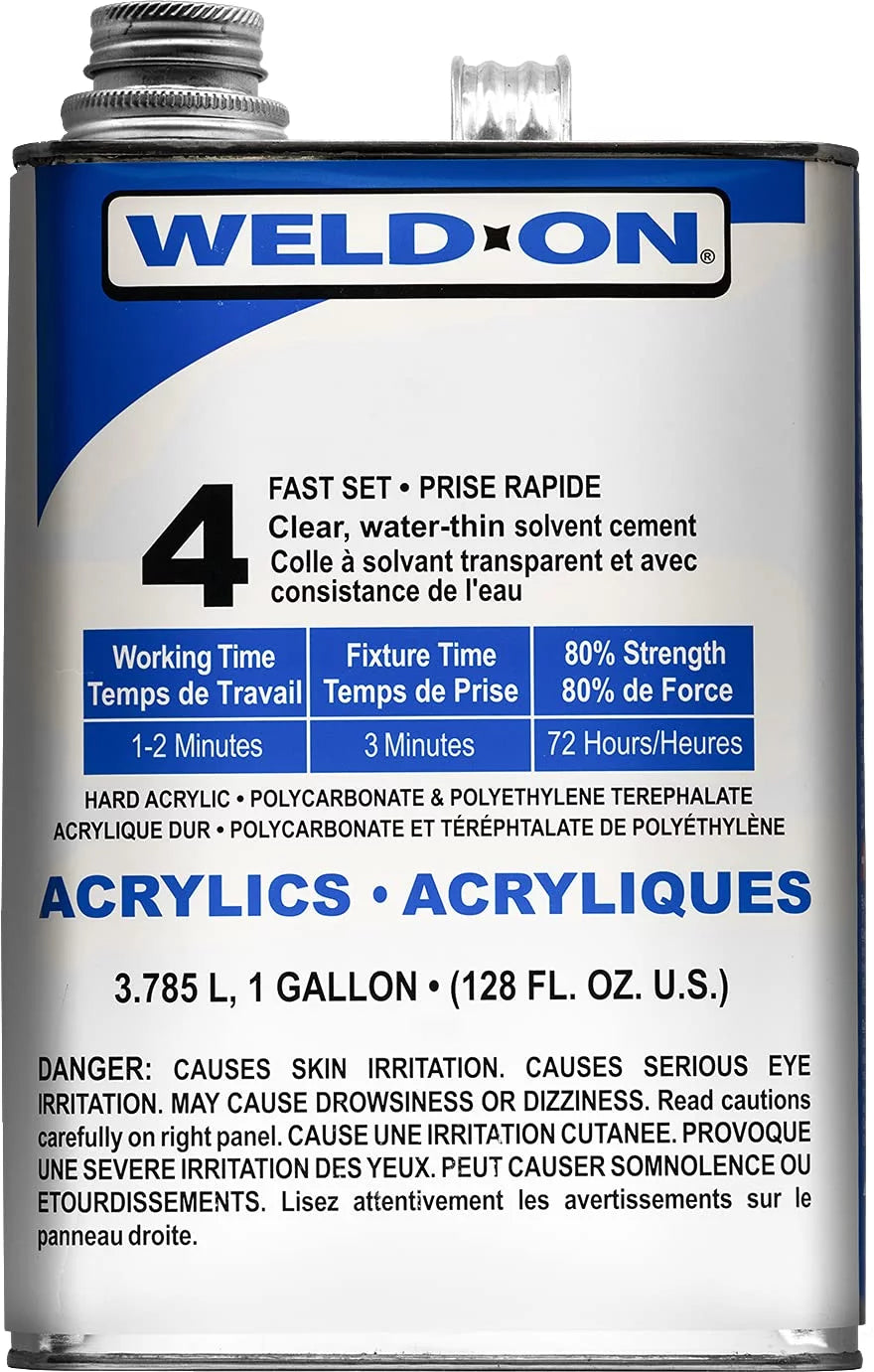 Weld-On with Adhesive, Needle #4 SCIGRIP and Weld-On Gallon Applicator Bottle