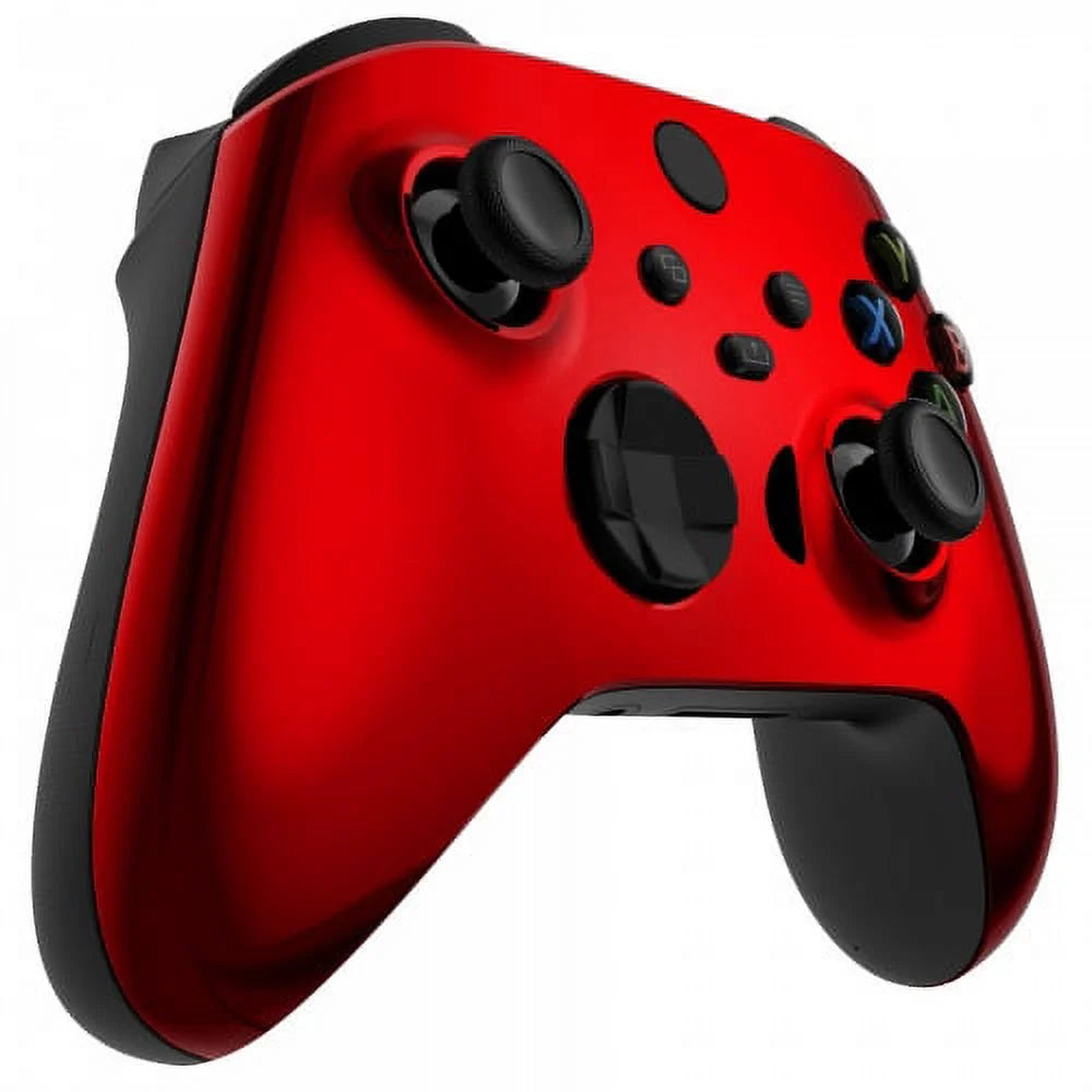 (with jack) Custom Design "Chrome One X Unique Controller Xbox UN-MODDED 3.5 Red"