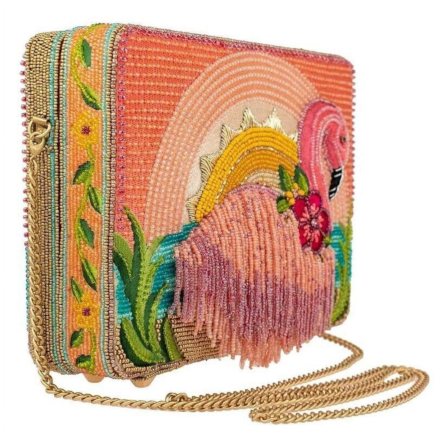 New Tropics Handbag Pink Beaded Frances Mary Flamingo Multi Bag Crossbody