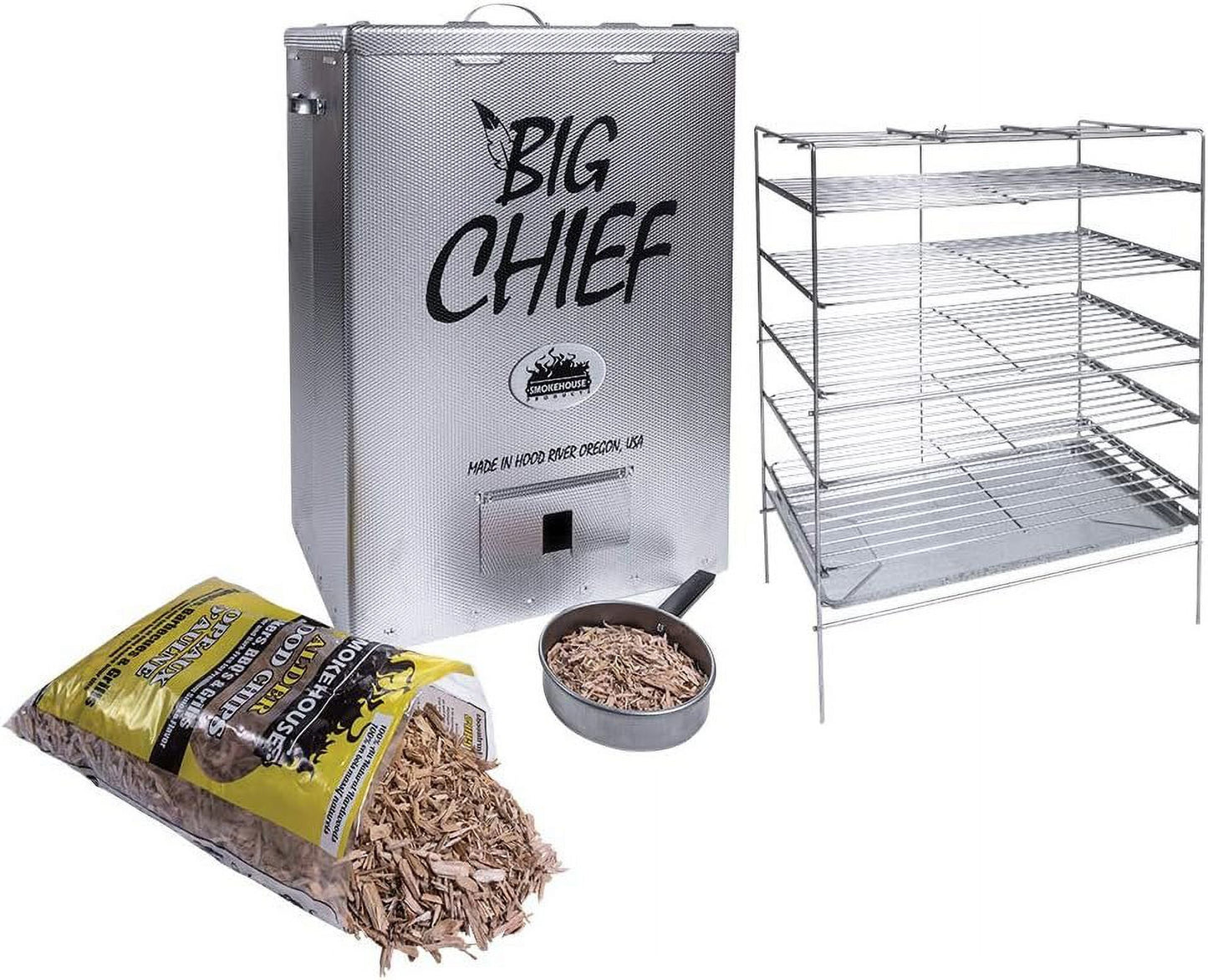 Top x Silver, Big 18.25" Chief 12.50" L Smoker, x 27.06" Load W H Products Smokehouse