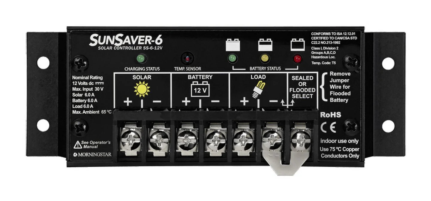 Charge 12Vdc 6A SS-6-12V SunSaver PWM Morningstar Controller