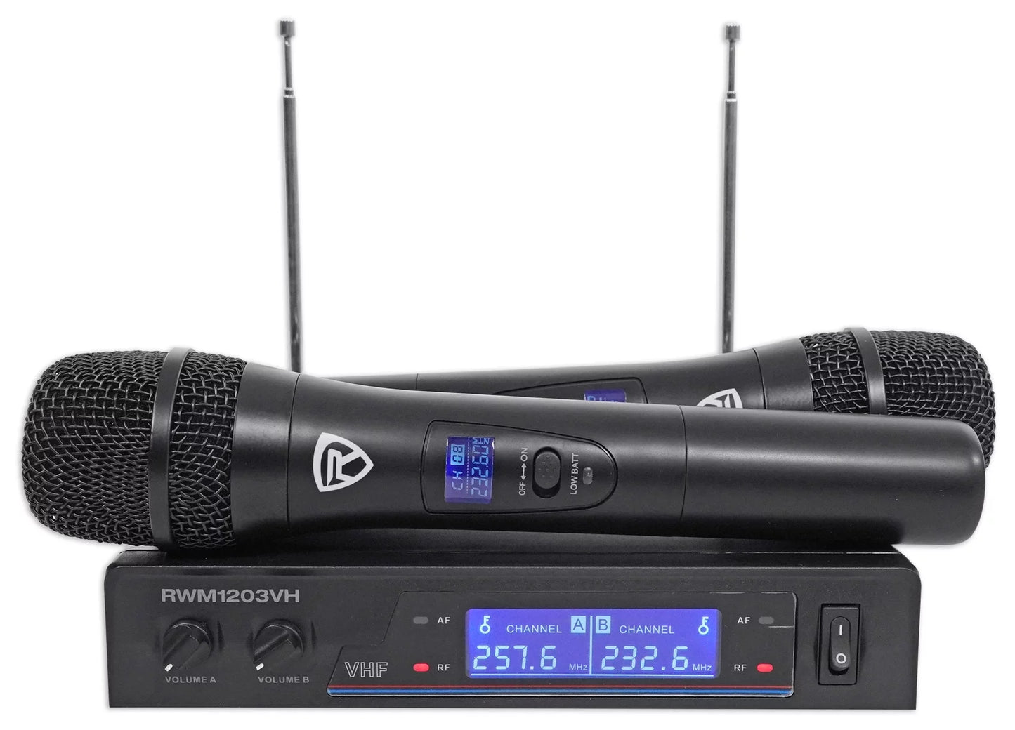 VHF System Theater/Karaoke Home Wireless Mics w/5.25" Machine Sub+(2) Rockville