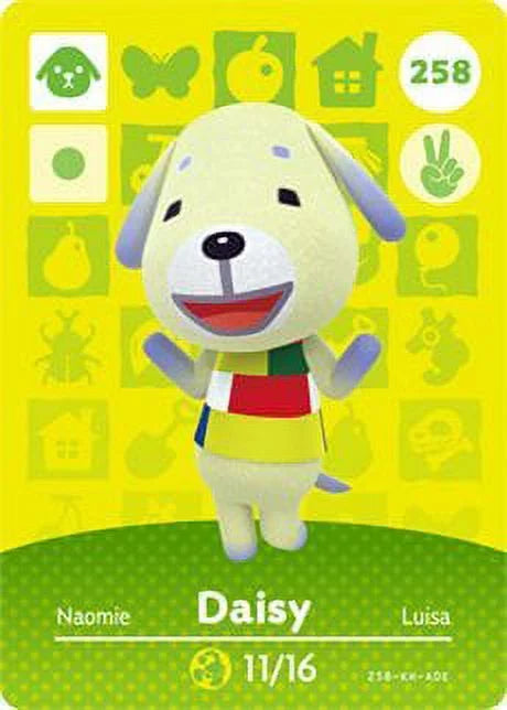 Card Daisy Animal - Crossing - Designer Home Nintendo 258 Amiibo Happy