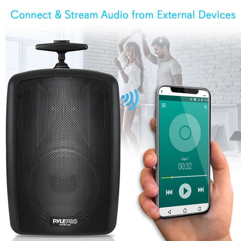 Wireless Rechargeable System Speaker - Pyle Powered Bluetooth Portable PA Compatible Battery 360W