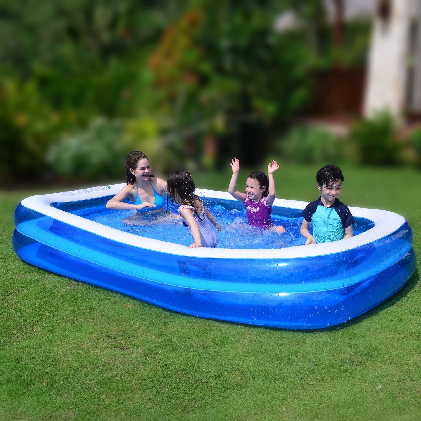 Pool 10' Central Rectangular Blue White Swimming and Pool Inflatable