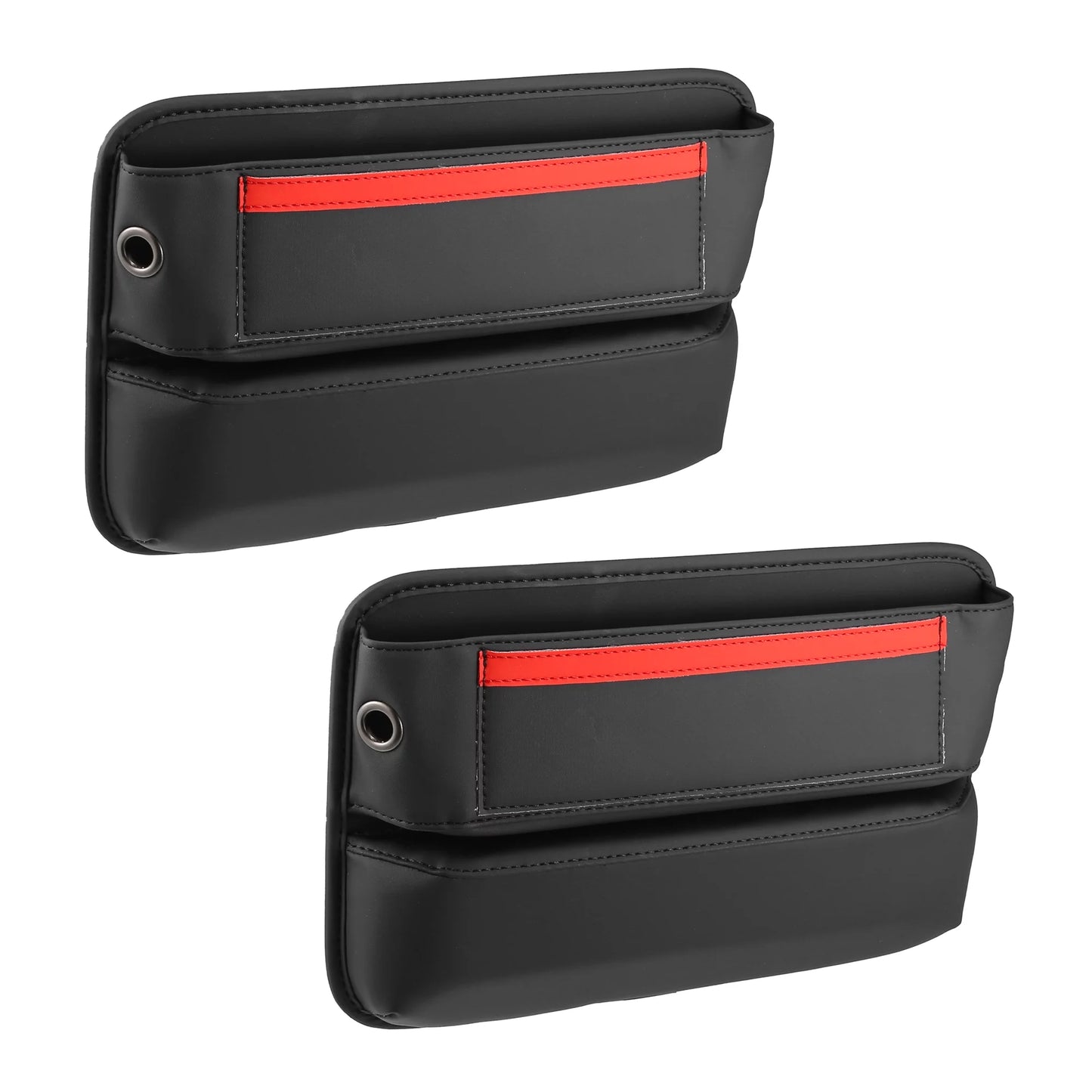 Side Box Black Pockets Filler Pocket Red Car Gap Console 2pcs Organizer Car Multiple Storage Seat Seat