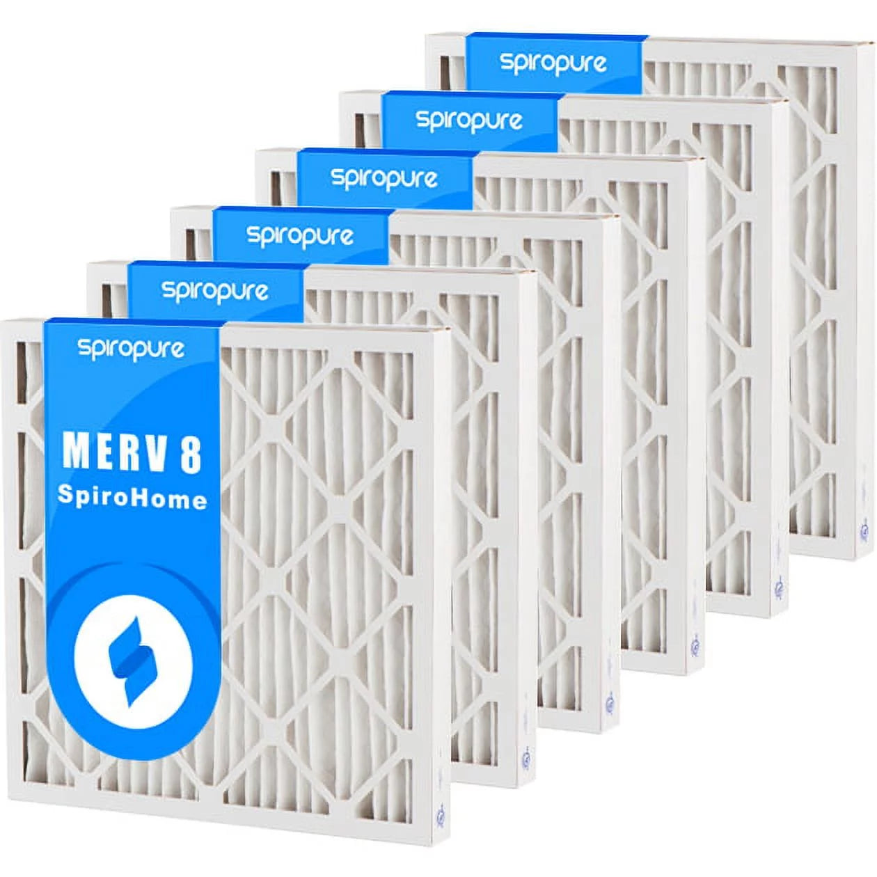 Pack) Made USA Filters - 8 SpiroPure in Air Pleated 24X28X2 (6 MERV