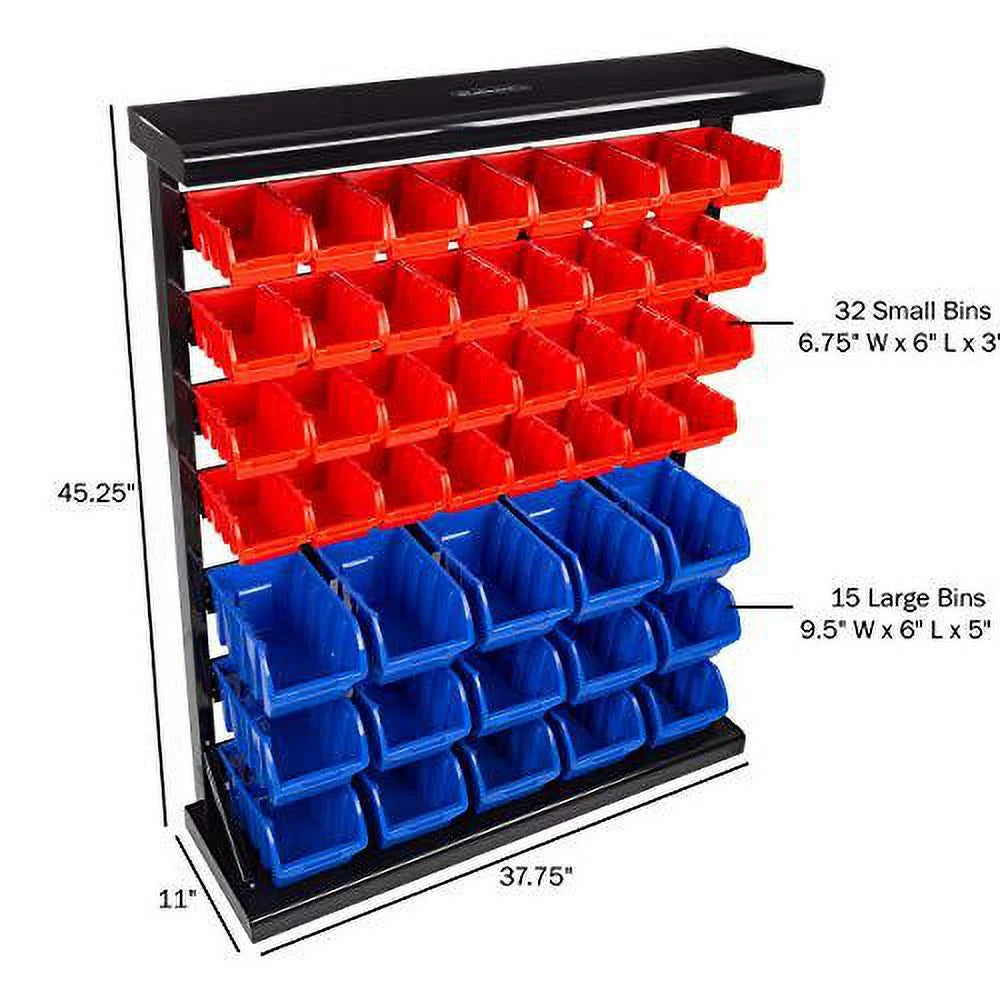 75-ST6079 Organizer-Wall Rack Removeable Stalwart Drawers Tools with Storage for Bin 47 Container Mountable