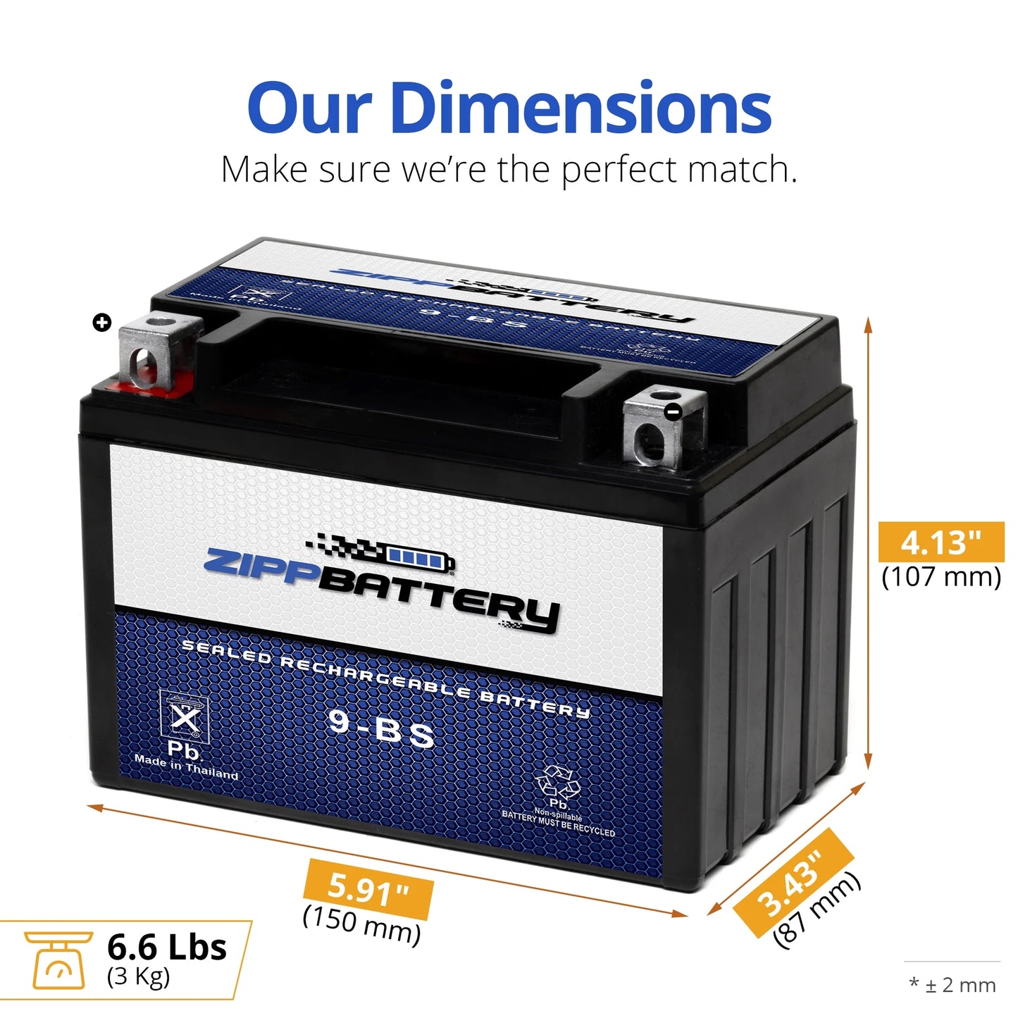 Battery for Suzuki (9-BS Motorcycle CCA) YTX9-BS 12 120 Ah, Battery S Rf600r Zipp Volt,8 600cc 1996