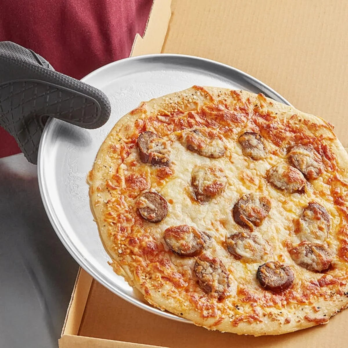 Coupe Tray Aluminum Bakeware Restaurants Set TrueCraftware- Pan Tray Home & Pizzeria 6 Pizza Style Pizza Tray Pizza Pan of Kitchen for Round Baking - 12” Tray Round Baking