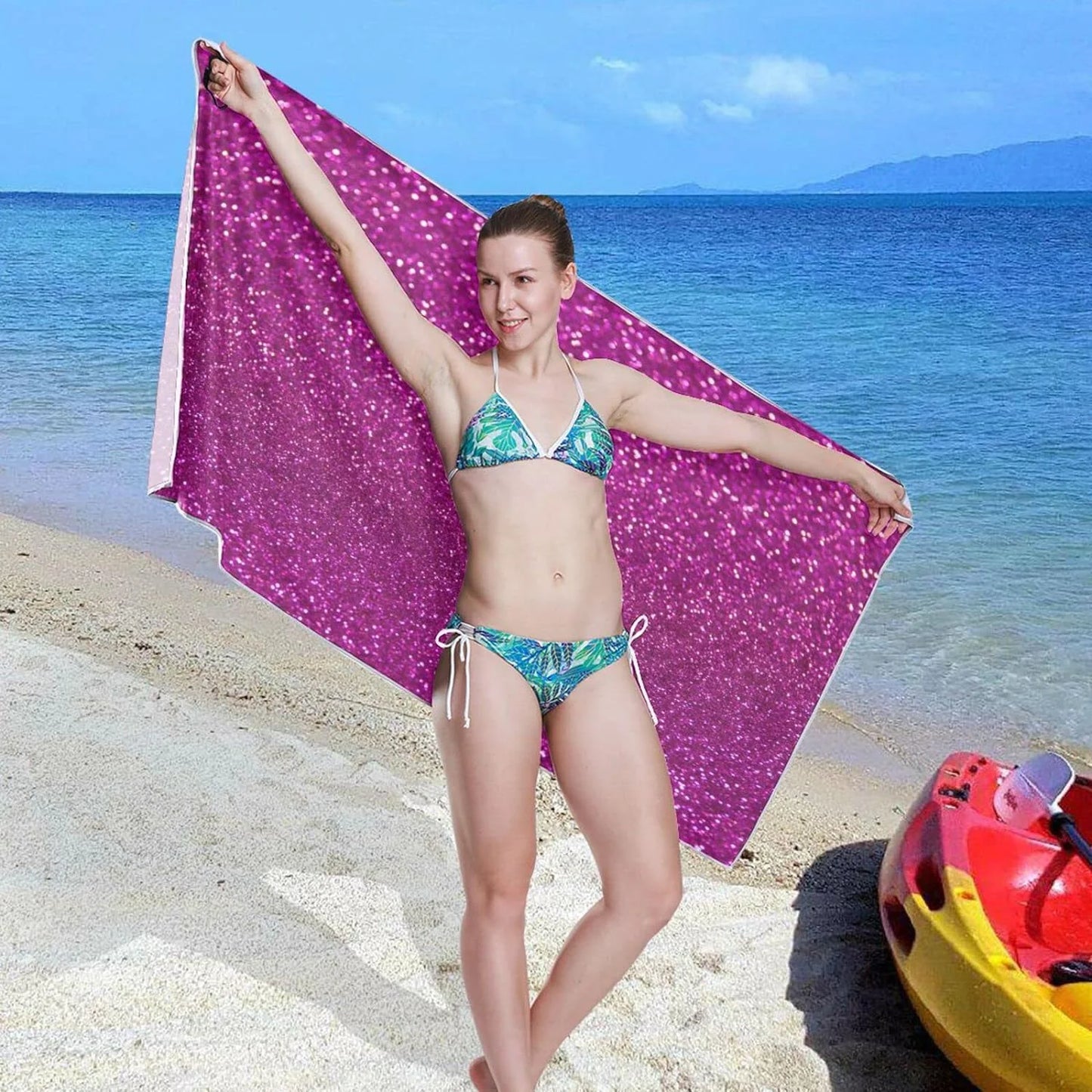 Shower Multipurpose Texture Towel Towel, Swim Oversized Lightweight Bath Dry Sand Towel 30”X60” Pool Free Microfiber Glitter Thin Towel Yoga Beach Quick Blanket, Bestwell