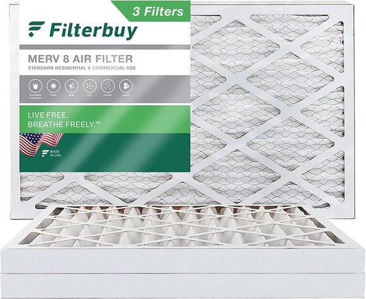 Air Filterbuy Filters 8 (3-Pack) HVAC 16x36x2 AC MERV Pleated Furnace